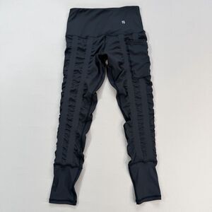 Skinnify Resistance Band Leggings SMALL Black Pocket Athletic Workout Gym 26" L